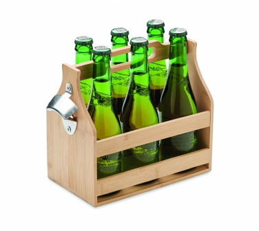 Logo trade promotional giveaways picture of: 6 beer crate in bamboo