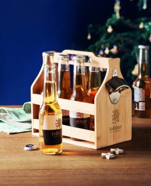 Logo trade business gift photo of: 6 beer crate in bamboo