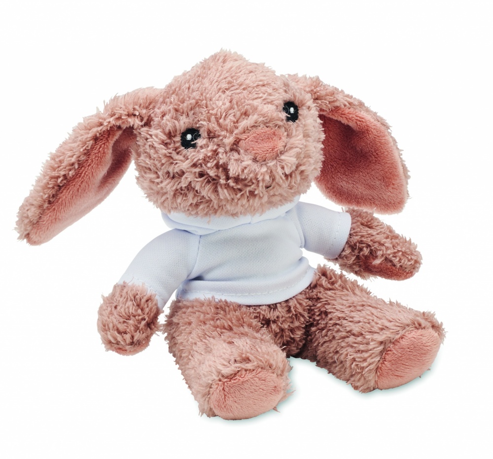 Logo trade corporate gifts image of: Bunny plush wearing a hoodie
