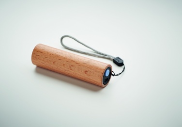 Logo trade advertising products picture of: Beech wood rechargeable torch
