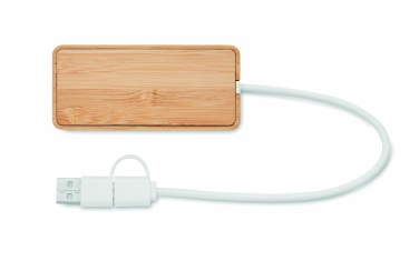 Logo trade promotional giveaway photo of: Bamboo USB 3 ports hub