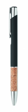 Logo trade corporate gifts image of: Ballpoint pen made of aluminum with a cork grip
