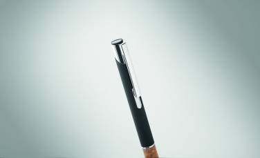 Logo trade business gifts image of: Ballpoint pen made of aluminum with a cork grip