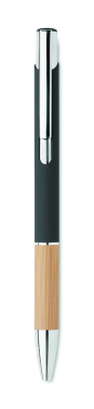 Logo trade promotional products picture of: Ballpoint pen made of aluminum with a bamboo grip