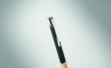 Logotrade advertising products photo of: Ballpoint pen made of aluminum with a bamboo grip