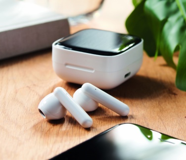 Logotrade promotional item picture of: TWS earbuds with solar charger
