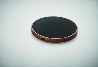 Logo trade promotional items image of: Wireless charger in acacia 15W