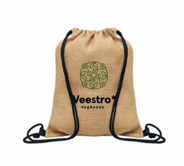 Logo trade business gifts image of: Jute drawstring bag