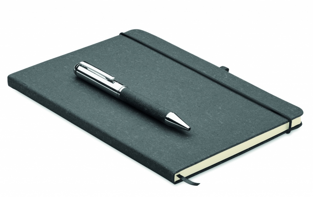 Logo trade business gift photo of: Recycled leather notebook set