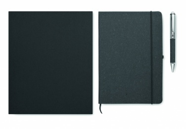 Logo trade corporate gifts image of: Recycled leather notebook set