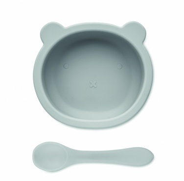 Logo trade promotional items image of: Silicone spoon, bowl baby set