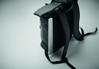 Logo trade promotional giveaways image of: Laptop PU Rolltop backpack
