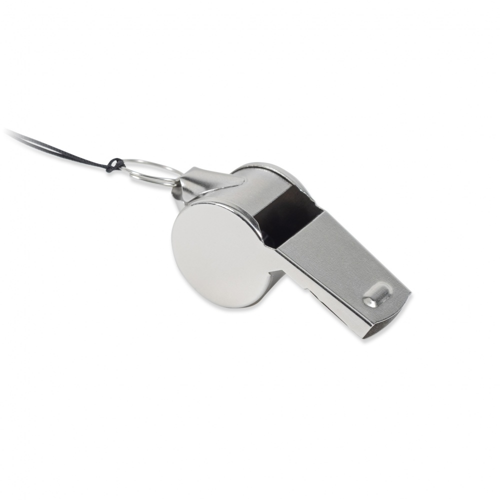 Logo trade promotional giveaway photo of: Metal whistle