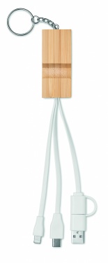 Logo trade promotional item photo of: Bamboo key ring and stand Salo