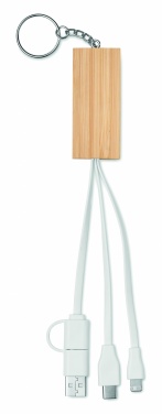 Logotrade business gift image of: Bamboo key ring and stand Salo