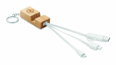 Logo trade promotional item photo of: Bamboo key ring and stand Salo