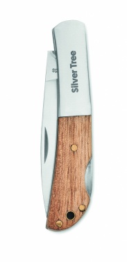 Logo trade promotional items picture of: Foldable knife in acacia wood