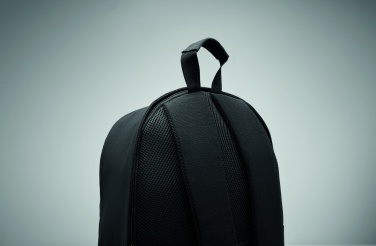 Logotrade promotional product picture of: A 15-inch laptop backpack made of recycled pre-consumer cotton and recycled polyester with customizable printing.