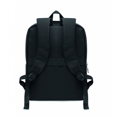 Logotrade promotional giveaway picture of: Slim 15 inch laptop backpack made of 600D RPET polyester with a 210D lining and customizable printing