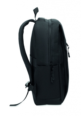 Logo trade promotional giveaways image of: Slim 15 inch laptop backpack made of 600D RPET polyester with a 210D lining and customizable printing