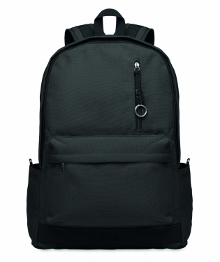 Logotrade promotional item image of: A 15-inch laptop backpack made of recycled pre-consumer cotton with customizable printing