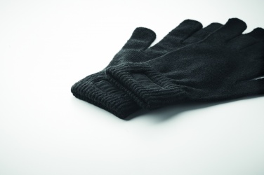 Logo trade business gift photo of: Knitted gloves in RPET