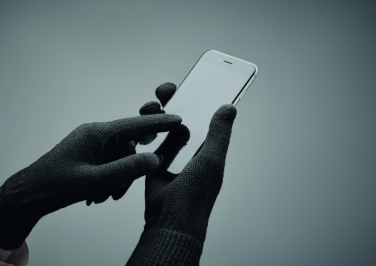 Logo trade promotional gifts image of: Knitted gloves in RPET