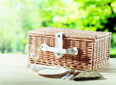 Logo trade promotional items picture of: Wicker picnic basket 2 people