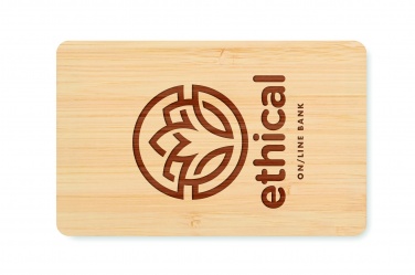 Logo trade promotional products image of: RFID card in bamboo material