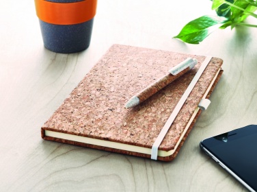 Logo trade promotional gift photo of: A5 cork notebook with pen