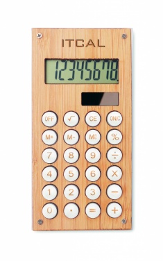 Logo trade advertising product photo of: 8 digit bamboo calculator