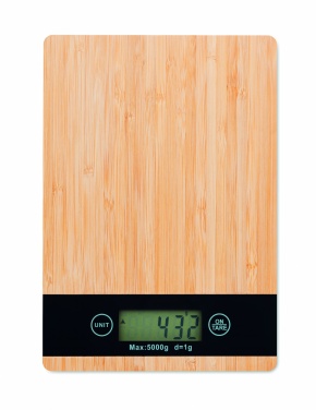 Logo trade promotional gifts picture of: Bamboo digital kitchen scales