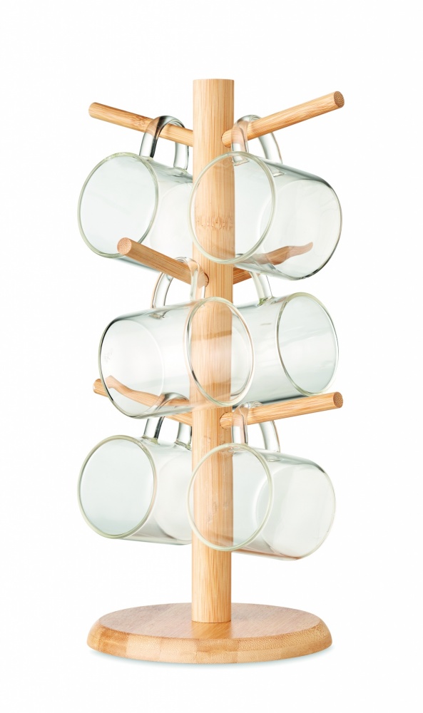 Logo trade advertising product photo of: Bamboo cup set holder
