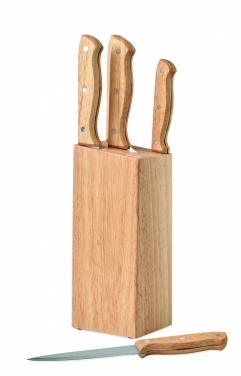 Logo trade promotional products image of: 5 piece knife set in base