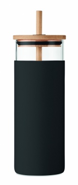 Logotrade corporate gift image of: Glass tumbler 450ml bamboo lid