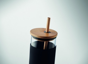 Logo trade promotional gifts picture of: Glass tumbler 450ml bamboo lid