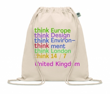 Logo trade corporate gift photo of: Organic cotton drawstring bag