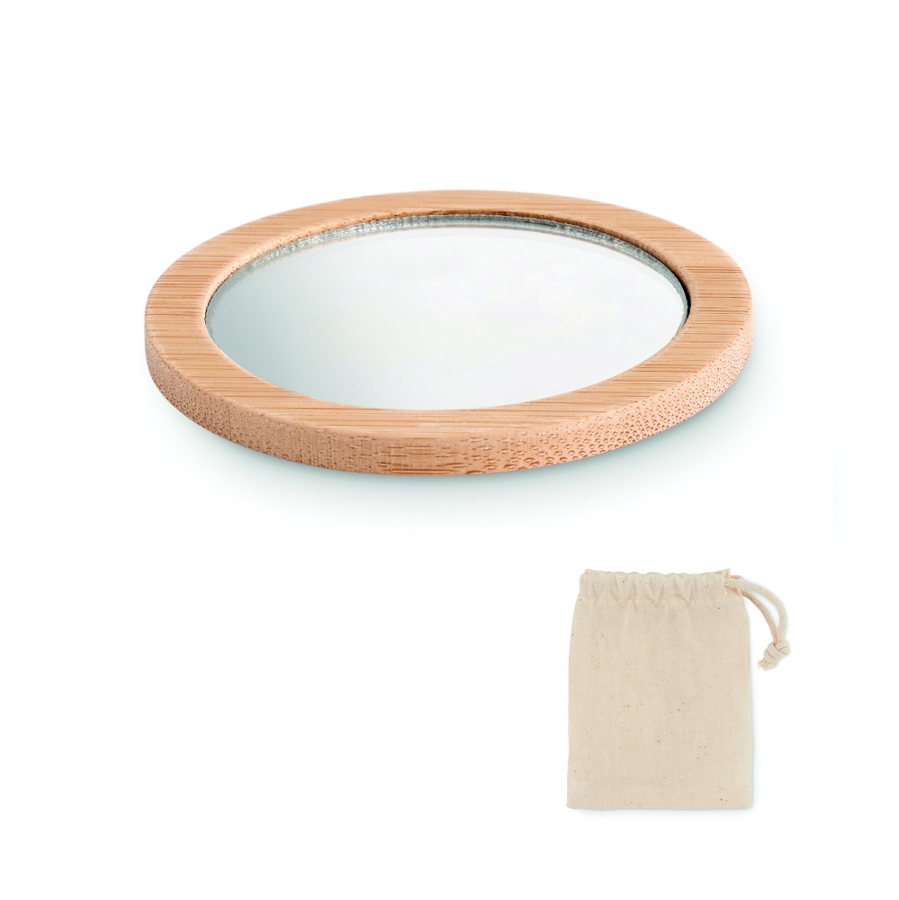 Logo trade promotional items picture of: Bamboo make-up mirror