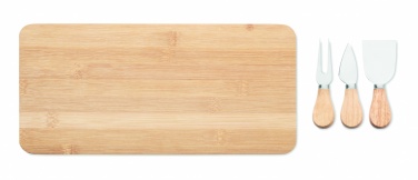 Logo trade promotional giveaway photo of: Bamboo Cheese board set Leipzig