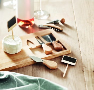 Logotrade promotional giveaway picture of: Bamboo Cheese board set Leipzig