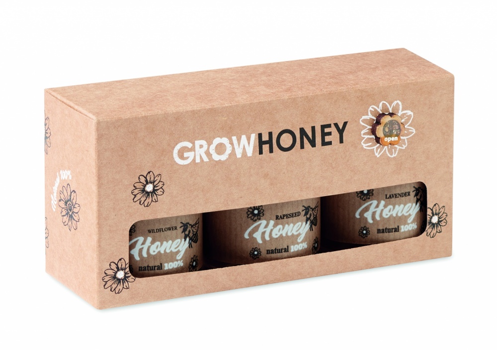 Logo trade advertising products picture of: Set of 3 wildflower honey