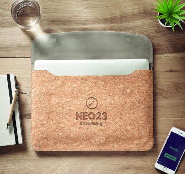 Logo trade business gift photo of: Cork laptop bag magnetic flap