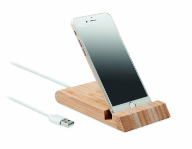 Logo trade promotional products image of: Bamboo wireless charger  10W ODOS
