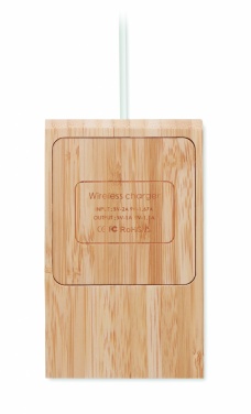 Logo trade promotional giveaways picture of: Bamboo wireless charger  10W ODOS