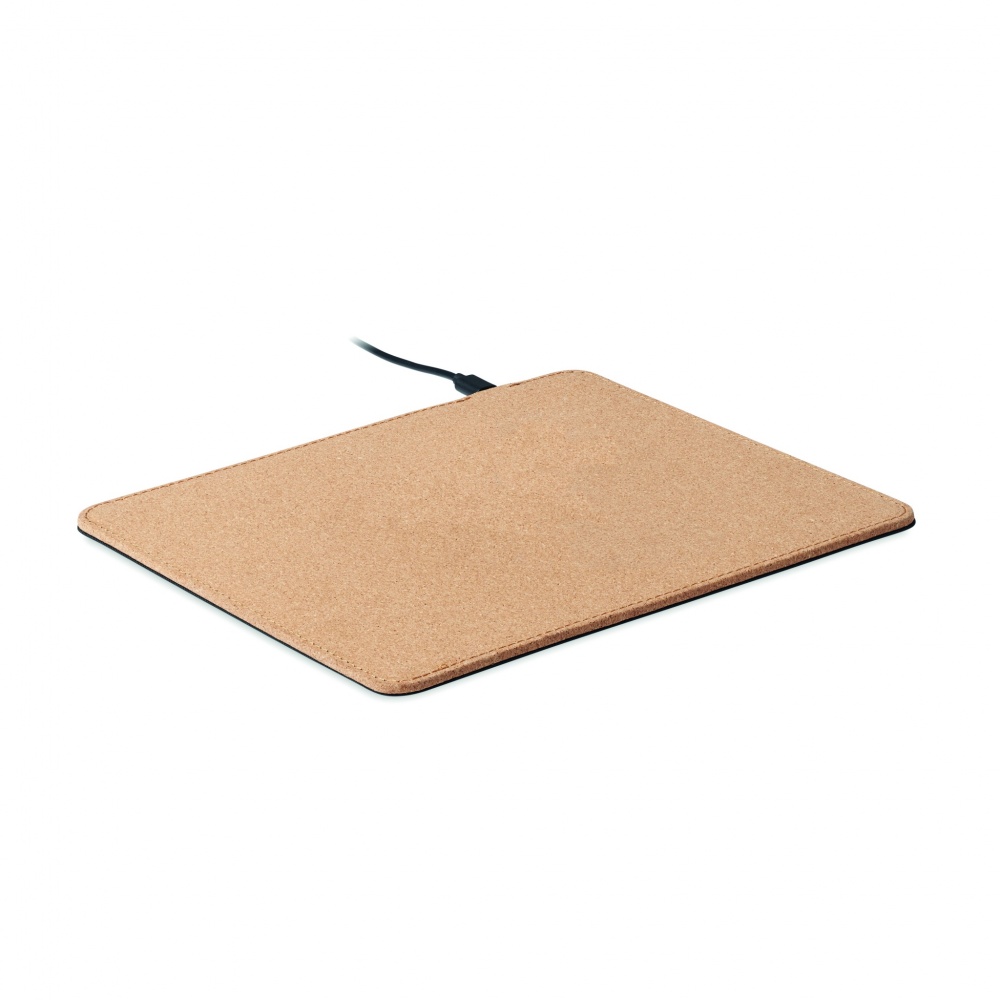 Logo trade promotional giveaway photo of: Cork mouse mat charger 15W