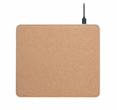 Logotrade corporate gift picture of: Cork mouse mat charger 15W