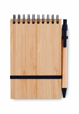 Logotrade corporate gift image of: A6 bamboo notepad with pen SONORABAM