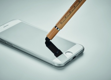 Logo trade promotional gifts image of: Spirit level pen in bamboo