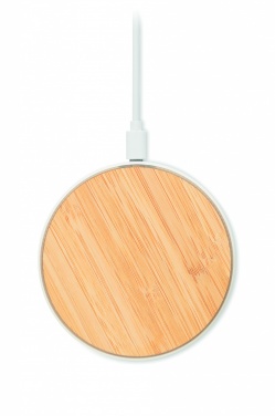 Logo trade promotional giveaways picture of: Bamboo wireless charger 10W