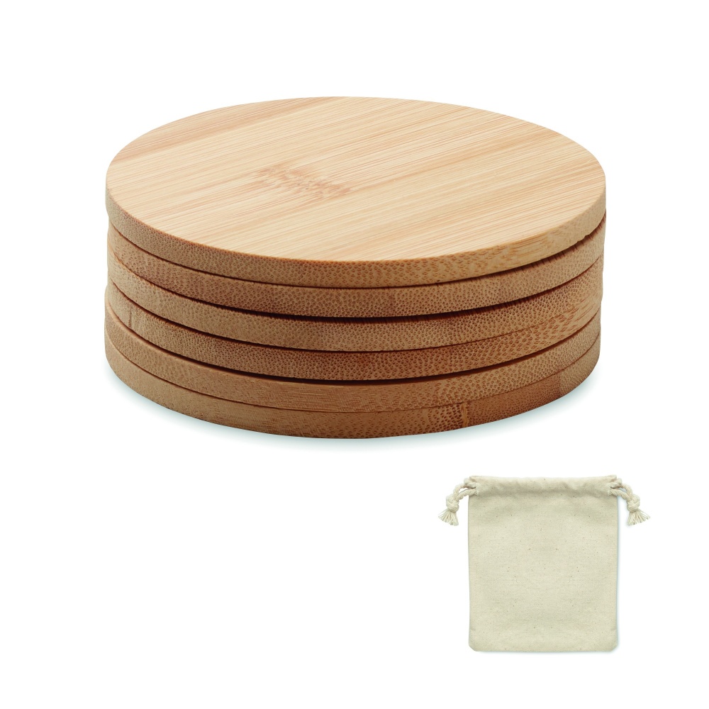 Logotrade promotional merchandise picture of: Set of 6 bamboo coasters